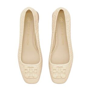 TORY BURCH Georgia Croc Embossed Pump in Cream Size 10